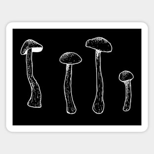 Simple Mushroom Sketch Pen And Ink Artwork Minimal Psychedelic Nature Sticker